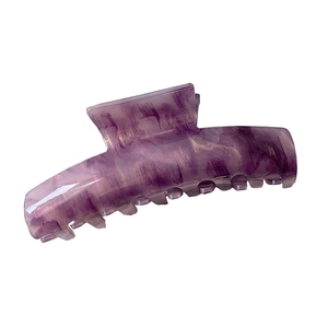 Elegant purple marble acetate hair claw clip for thick hair, French style hair accessory