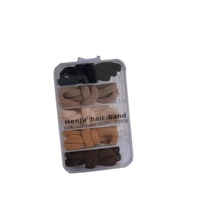 Set di 25 elastici per capelli in maglia spessa colori terra con custodia trasparente