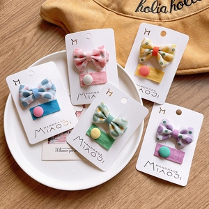 Cute Floral Polka Dot Bow Hair Clips For Kids Sweet Fabric BB Clips Handmade Toddler Hairpins Girls Hair Accessories Gift