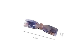 Detail showing dimensions of the gradient acetate mermaid bow hair clip in 8.5cm length