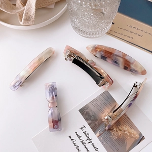 Elegant mermaid acetate hair clip set with marble texture and spring metal clasp