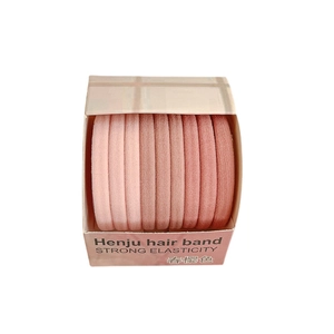 Pink gradient high elasticity hair bands set in branded cardboard packaging box