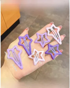 Set di fermagli per capelli a forma di stella viola in varie dimensioni e tonalità