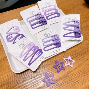 Fermagli per Capelli in Lega Opaca Viola per Ragazze Cuore a Gradiente Stella Geometrici BB Clip Accessori per Capelli Dolci