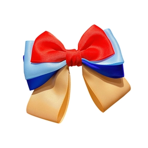 Eleganter mehrlagiger Satin-Bogen-Haarclip für Mädchen mit bunten Bändern in klassischem Stil