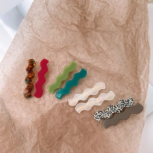 Koreanischer Stil Welle Celluloseacetat Haarspange Für Damen Süße Polierte Entenschnabel Seitenclip Elegante Haarschmuck Set
