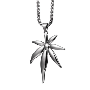 Hip Hop Titanium Steel Maple Leaf Pendant Necklace For Men Women Personalized Silver Punk Style Streetwear Jewelry Gift