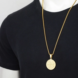 Hip-Hop Streetstyle Halskette mit Gold-Pentagramm-Stern-Anhänger und Boxkette für Herren
