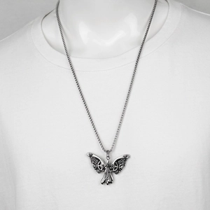 Collier pendentif papillon mécanique steampunk en acier inoxydable argenté pour hommes et femmes