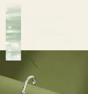 Detail of sterling silver lily of the valley bracelet with crushed silver texture beads