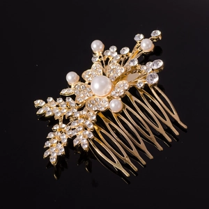 Peigne à Cheveux Floral Papillon Strass Künstliche Perles Alliage Mariage Mariée Coiffe Élégant Accessoire de Cheveux Bijoux Femmes