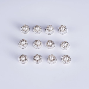 Lot de 12 épingles à cheveux spirales de mariage avec perles et strass brillants