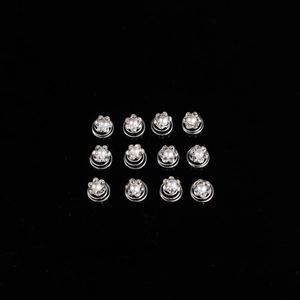 Lot de 12 épingles spirales argentées avec fleurs en strass et perles pour mariée