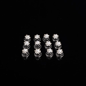 Lot de 12 épingles à cheveux spirales argentées avec fleur en strass et perle mariée