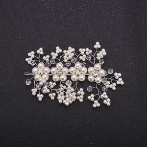 Handmade Bridal Hair Comb White Artificial Pearl Crystal Flower Wedding Hair Accessories For Women Photography Hair Jewelry