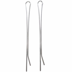 Detail view of silver U-shaped hair clips with non-slip ends for bridal hair styling