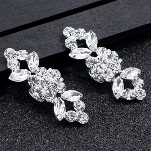 Fashion Rhinestone Shoe Clips Alloy Crystal Flower Bridal Wedding Party Decorative Shoes Accessories For High Heels Women