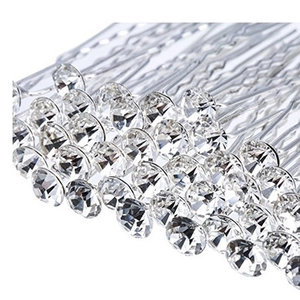 Pic à Cheveux de Mariée en Alliage Strass Forme de U Simple Ornement de Tête Décoratif pour Femme Outil de Coiffure
