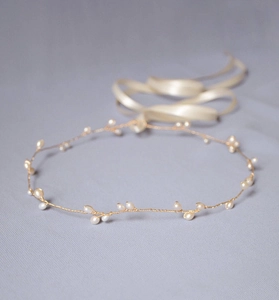 Handmade Artificial Pearl Hairband Rose Gold Copper Wire Bridal Headpiece Elegant Wedding Headband Women Hair Accessories Formal