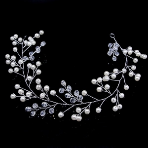 Vigne de Cheveux de Mariée Faite à la Main Künstliche Perle Cristal Serre-tête de Mariage Élégants Accessoires Cheveux Femme Or Argent Or Rose