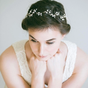 Vigne de Cheveux de Mariée Faite Main avec Künstliche Perles Élégant Fil Or Argent Serre-tête de Mariage pour Femme Accessoires de Coiffe