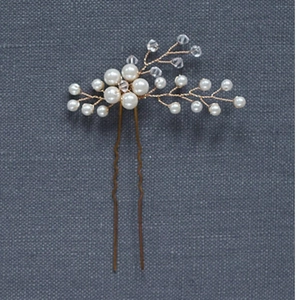 Épingle à Cheveux de Mariée Fait Main Avec Künstliche Perle d'Imitation Strass Alliage Fleur Branche en Forme de U Mariage Fête Femme Bijoux