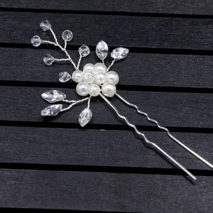 Épingle à cheveux de mariée élégante avec perles et strass pour les coiffures de mariage