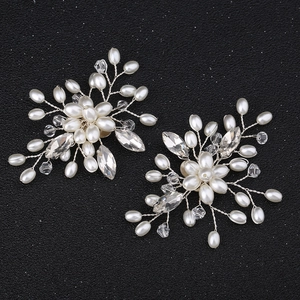 Clips de chaussures de mariée avec perles faites main et strass pour décoration de mariage
