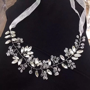 Handmade Crystal Bridal Hair Vine Rhinestone Wedding Headpiece Elegant Leaf Vine Headband Women Fashion Hair Accessories