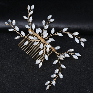 Handmade Bridal Hair Comb Alloy Rhinestone Floral Vine Headpiece Forest Style Wedding Hair Accessories For Women Jewelry