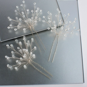 Pic à Cheveux de Mariée en Cristal en Forme de U Fait à la Main Alliage Strass Accessoires de Mariage Femme Bijoux