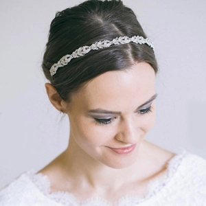 Serre-tête de Feuille de Strass en Alliage Occidental de Mode Élégant Serre-tête de Mariée pour Femmes Bijoux de Cheveux