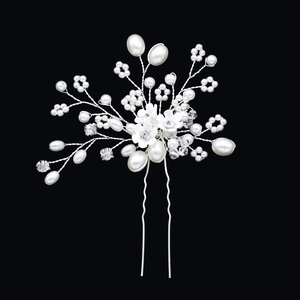 Épingle à Cheveux de Mariée Künstliche Perle Fleur Fait Main Élégante Strass Florale Décoration de Coiffure de Mariage Bijoux Femmes