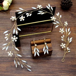 Gioielli per Capelli e Orecchini in Oro Fatti a Mano per Matrimonio Sposa Festa Elegante Fiore Künstliche Perle Sintetiche Strass Accessori da Donna