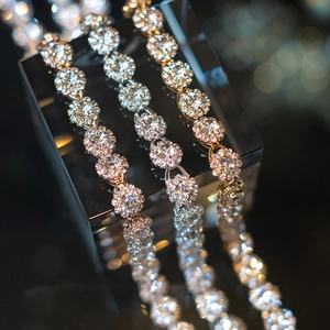 Bracelets de tennis floraux élégants en argent, or et or rose avec cristaux scintillants