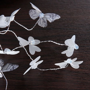 Pinces à cheveux papillon en organza blanc avec fil d'argent pour accessoires de mariée