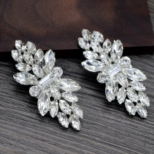 Funkelnde Kristall-Schuhclips für Brautschuhe Hochzeit Zubehör Silberne Blumenform