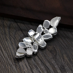 Clips de chaussures de mariée en alliage d'argent avec strass en verre étincelants