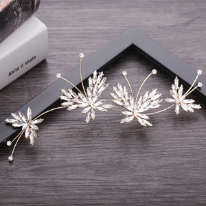 Pince à Cheveux de Mariée Papillon Or Élégante Strass Marquise Cristal Pince Latérale pour Femme Bijoux de Mode