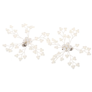 Handmade bridal shoe clips with pearls and crystals in a snowflake floral design