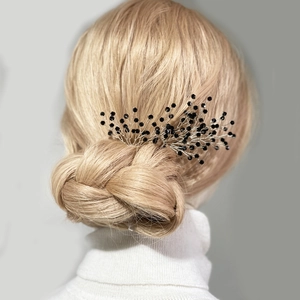Bridal Wedding Crystal Bead U-Shaped Hair Pins Hand-Wired Branch Flower Headpiece For Brides Bridesmaids Women Party Jewelry