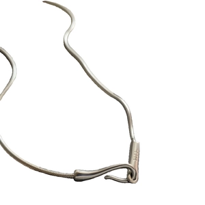 S925 sterling silver snake bone necklace with geometric design and S-hook clasp