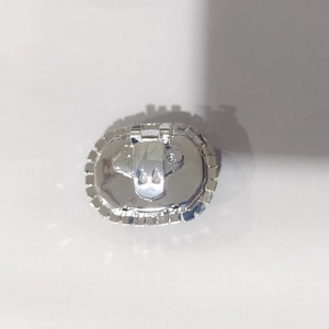 Dettaglio della fibbia per scarpe in metallo argento con cerniera e strass brillanti