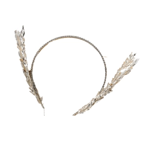 Serre-tête de mariée élégant avec cristaux et feuilles pour accessoires de mariage
