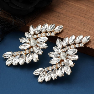 Eleganti Clip per Scarpe in Lega con Strass Fibbie per Scarpe con Fiori di Cristallo Marquise per Accessori per Calzature da Sposa Donna