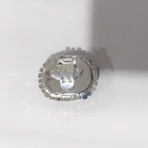 Fibbia per scarpe in argento con cristallo taglio smeraldo e strass luminosi