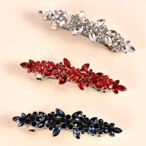 Alloy Rhinestone Flower Petal Spring Hair Clip Bridal Wedding Accessory For Women Elegant Shiny Crystal Barrette Hairpiece