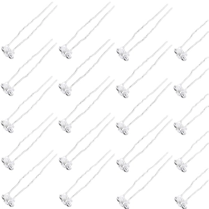 Set of 20 silver U-shaped hair pins with clear five-petal flower bridal hair accessories