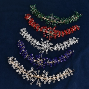 Fascetta per Capelli da Sposa Fatta a Mano con Cristalli Vite per Capelli Matrimonio Floreale in Filo Metallico Perline Donna Elegante