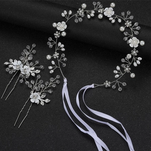 Bijoux Cheveux Mariage Élégant Bandeau Et Épingles À Cheveux Fleurs Künstliche Perles Avec Fausse Künstliche Perle Cristal Accessoire Cheveux Mariage Femme